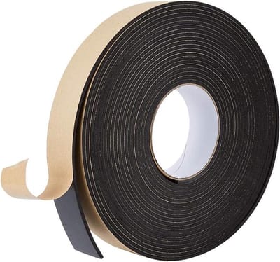 Zelfklevende Schuimstrip 40mm Breed x 3mm Dik - Zwart Enkelzijdig - Foam Seal Tape voor Raam en Deur Isolatie - 10m/Roll