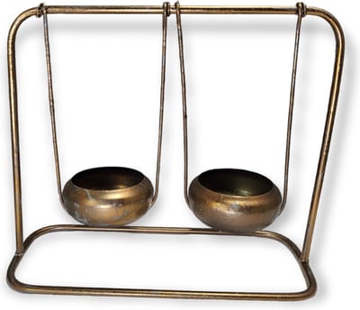 Waxinelicht Theelicht Houder Brons Metaal 26x11x22 cm Waxine Kaarsen