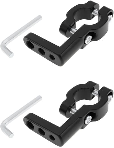 Dailygoody - Motorfiets Koplamp Beugel - Verstelbare Klemmen - 17-22mm Buis - Bumper Mount - Geschikt voor Motoren - Duurzaam en Sterk - Zwart