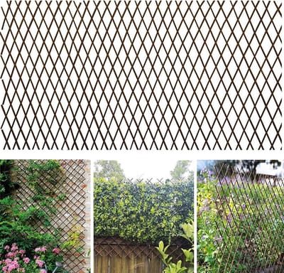GLANT Grid fence willow expandable plant climbing grids trellis fence, open screen fencing, willow (1)