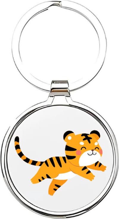 Akyol - Tijger Sleutelhanger - tijger - Dierenliefhebbers - welp - tiger - katachtige - koning van de jungle - leeuw - dier uit de jungle - dierentuindier - cyperse kat - Bengaalse tijger - Sumatraanse tijger - 4 x 7,5 CM