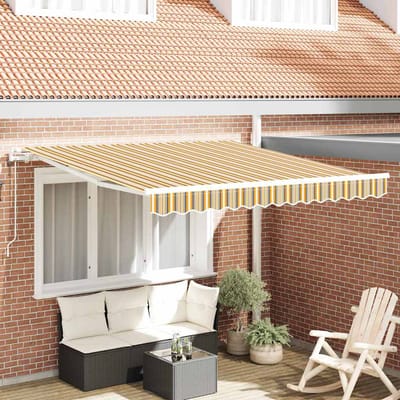vidaXL - Uitschuifbare - luifel - Meerkleurig - 300 - x - 250 - cm - Stof - en - Aluminium