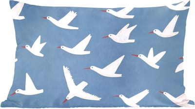 Sierkussens - Kussentjes Woonkamer - 60x40 cm - Vogels - Wit - Patroon