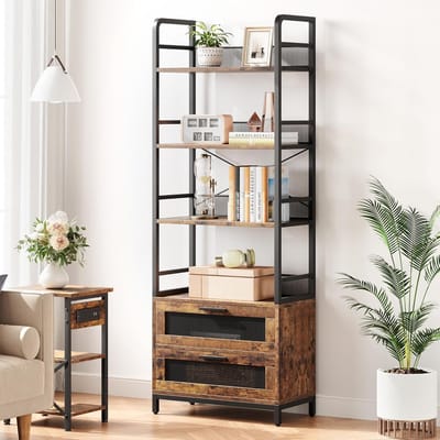 Luxe Boekenkast – Bruin – 80x30x180 cm – Industrohome