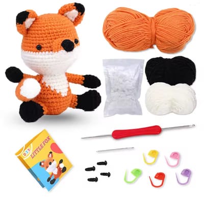 Crochet Vos Kit – DIY Haakpakket Knuffel – Complete Haakset voor Beginners – Creatief Handwerk Cadeau