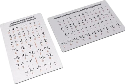 Braille Alfabetbord - Leerbord Letters - Braille Leren - Lasergegraveerde Stippen - 19 cm - Aluminium