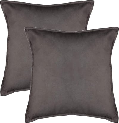 Atmosphera Bank/sierkussens huiskamer Sophia - 2x stuks - 45 x 45 cm - donkergrijs - polyester - met rits