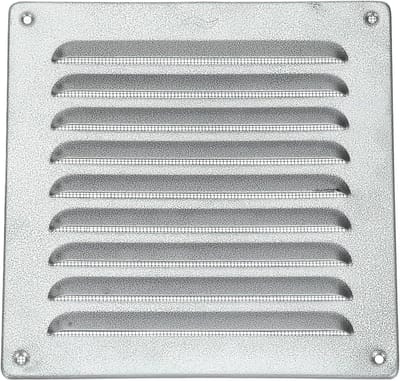 Geperforeerd Ventilatie Rooster van Aluminium voor Muur en Plafond 20x20 cm Zilver