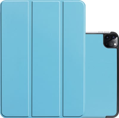 Hoes - Geschikt voor Apple iPad Pro (2022) - 11 inch - 4e generatie - Dun & Stevig - Trifold Bookcase - Hard Cover - Hardcover Book Case - Tablet Hoesje - Lichtblauw