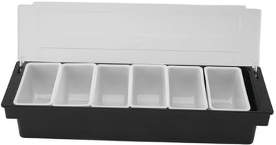 Dailygoods- Specerijenserver Transparant - Specerij Caddy - Voedselcontainer - Kunststof - 6 Vakken - Veelzijdige Opslag