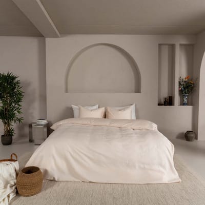 Kayori Kiso Dekbedovertrek Tencel - 200x200-220 + 2 slopen - Tweepersoons - Zacht, Verkoelend & Antibacterieel - Offwhite