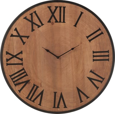 J-Line klok Nue - mdf/ijzer - naturel - large - Ø 60 cm