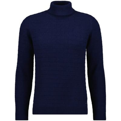 Ragman Trui Rollneck Structure Knit Merino Cashmere Marine / male