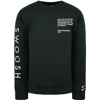 Nike Swoosh Lange Mouw Crew Hals Zwart Heren Truien CU4035 010