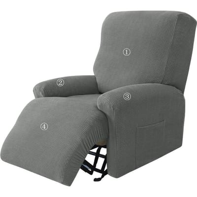 4 stuks/set Split Relaxfauteuilhoes Polar Fleece All-inclusive Lazy Boy Stoelhoes Relax Ligstoel Bank Sofa Slipcover Fauteuilhoezen Recliner sofa cover gray