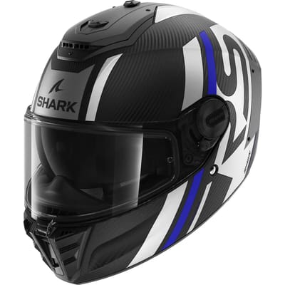 Shark Spartan RS Carbon Shawn Mat Carbon Blauw Zilver DBS Integraalhelm L