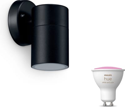 Philips Hue Kylis Wandlamp voor Buiten Neerwaarts (Zwart) - Buitenlamp - GU10 - Wit en Gekleurd Licht - Hue White and Color Ambiance