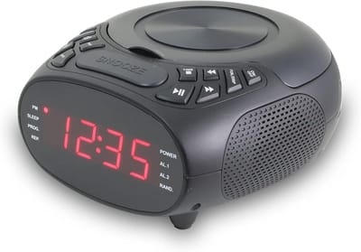 CD Klokradio - Dubbel Alarm - Wakker Worden - Dimmere Controle - 19 x 17.5 cm - Zwart