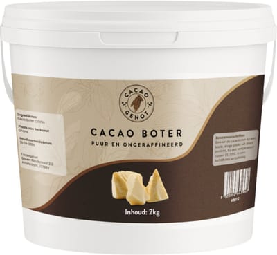 BonBonButter - Pure Cacaoboter 2kg - Ongeraffineerd - Vegan - Huid - Food-grade - Cocoa butter