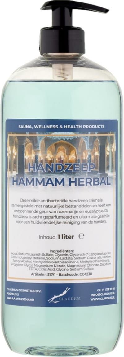 Handzeep Hammam Herbal 1 liter - met gratis pomp
