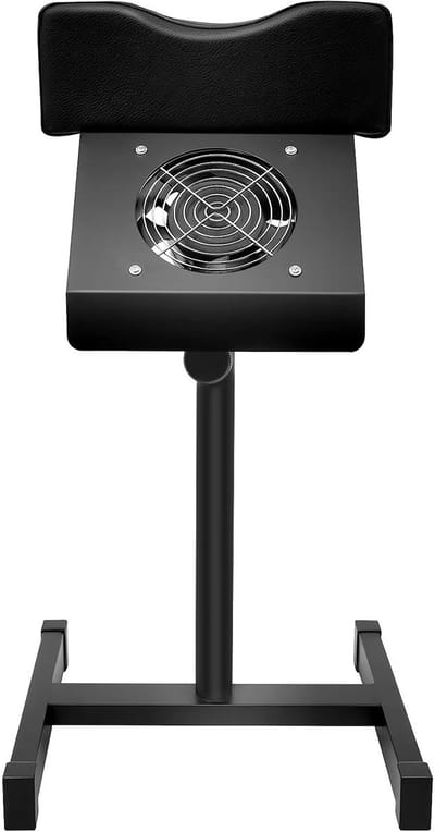 OwlyVision Pedicure Voetsteun met Stofafzuiger - Verstelbaar 48 tot 68 cm - Voetensteun met Nagelstof Afzuiging - Pedicuretafel voor Salon en Thuisgebruik - Zwart