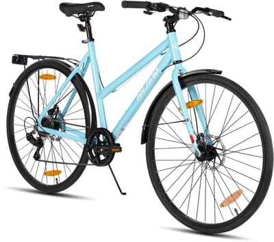 HILAND VELO Dames Racefiets - 700C - 7 Versnellingen - Lichtgewicht Aluminium Frame - Mechanische Schijfremmen - Stadsfiets / Commuter Bike