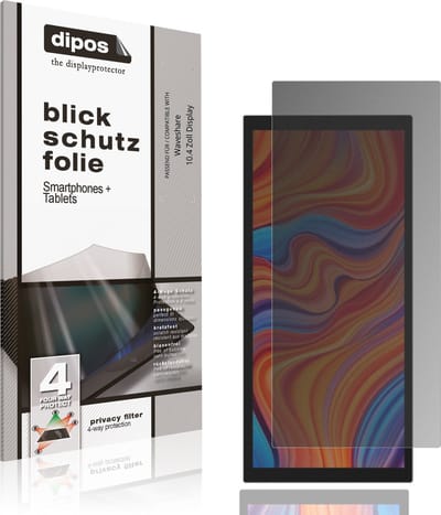 dipos – Matte Privacy Screenprotector geschikt voor Waveshare 10.4 Zoll Display | Anti-Spy Beschermfolie