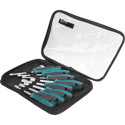 8-delige set Zeskant Dopsleutel Schroevendraaier Huls Schroevendraaier Staal Antislip Handvat Handgereedschap white