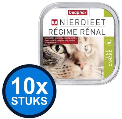 10x Beaphar - nierdieet kat eend 100gr - Kattenvoer Natvoer - 100 g