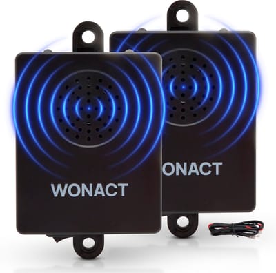 Wonact Marterverjager Auto 12V – 2 Stuks – Steenmarter Verjager – Anti Marter – Ongedierteverjager - Binnen & Buiten - Outdoor - Tegen Marters, Muizen & Ratten