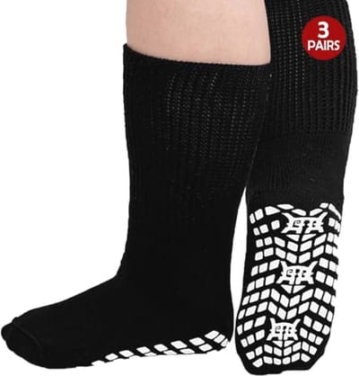 Diabetische Antislip Sokken voor Heren en Dames - Extra Brede en Comfortabele Noppen Sokken zonder Elastische Band