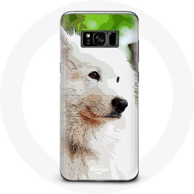Hoesje - Samsung - Galaxy S8 - Flexibel - Samojeed Hond - Wit wit