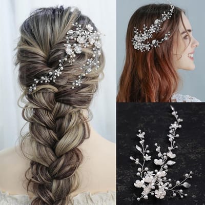 Handgemaakte Bruidshaaraccessoire met Parel en Kristal - Haarclip voor Bruiloft en Feest