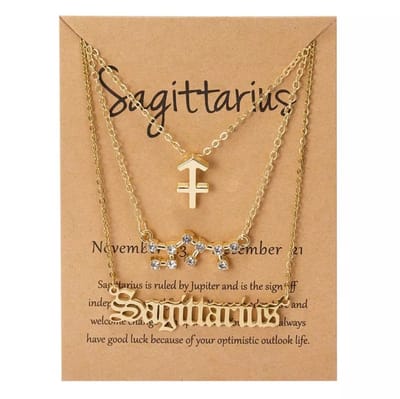 Sagittarius - Boogschutter Zodiac Kettingen Set - Verguld - 3 Stuks - EmmyRovi