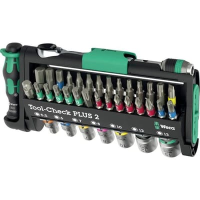 Wera Tool-Check PLUS 2 05049056001 Bitset 39-delig Kruiskop Phillips, Torx, Torx BO, Plat, Inbus, Binnen-vierkant (Robertson), Dop (zeskant),