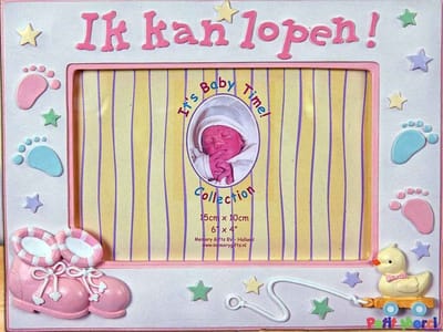 fotolijst ik kan lopen roze