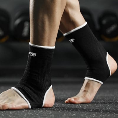 1/2 Pièces Support de Cheville Tricoté Pour Entorses Arthrite Tendinite Course à Pied Football Protection du Pied Manchon de Cheville Chaussette noir
