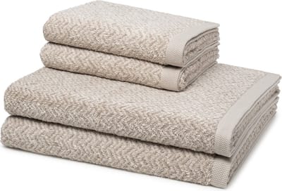 Möve Sonstiges 2 X handdoek 2 X douchehanddoek - in set Brooklyn Fischgrat