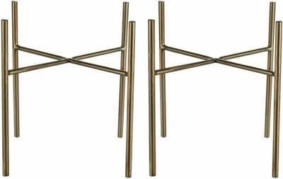 Ter Steege - 2x - plantenpot/bloempot plantenstandaard/potverhoger - goud - H16 x B17 cm