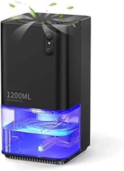 Aurixi® Vochtvreter Electrisch - Vochtvreter - Ontvochtiger - Zwart - 14cm x 14cm x 26cm