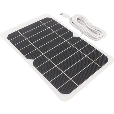 Panneau solaire 5W5V avec sortie de type C, module de cellules solaires monocristallines portables et durables white