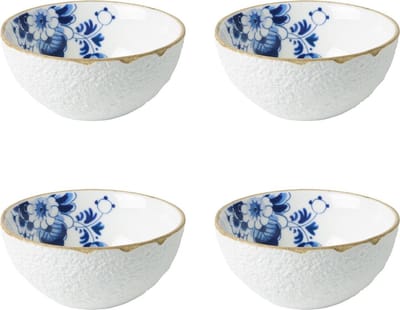 Yoghurtschaal Blauw Bloesem - Porselein - 175 ml - 4 stuks