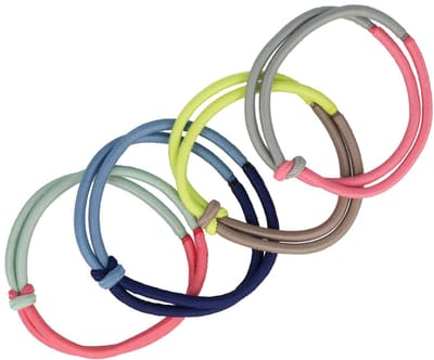 Haarsoires Haarelastieken Basic - Knoop - Duo Kleuren - Roze Groen Blauw Grijs Geel - Set van 4 - Eenvoudige Haar Elastieken voor Dagelijks Gebruik