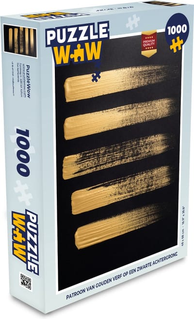 Puzzel Patroon van gouden verf op een zwarte achtergrond - Legpuzzel - Puzzel 1000 stukjes volwassenen