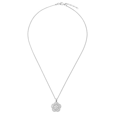 Orphelia ZH-7309 - Hanger Flower Design + ketting - Zilver 925 - Zirkonia - 1.8 cm
