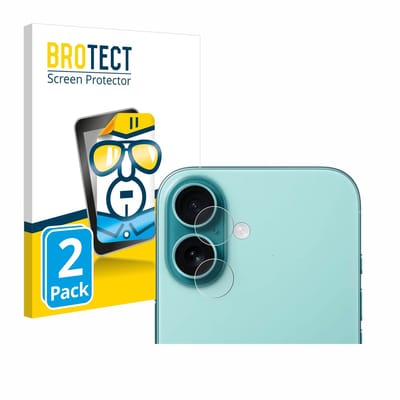 BROTECT - Screenprotector voor Apple iPhone 16 (ALLEEN Camera Lens) - Folie Beschermfolie transparant 2 Stuks