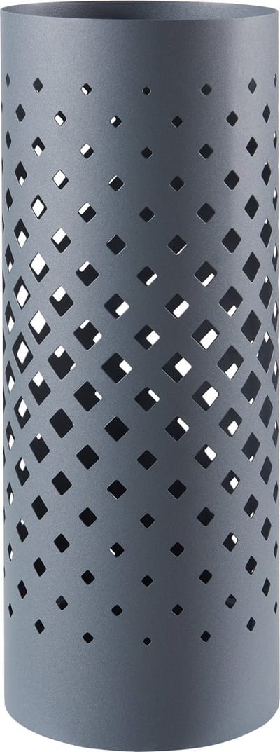 ACAZA Paraplubak - Paraplubak Grijs met Geometrisch Motief - 49 cm Hoog - Paraplubak Rond - Parapluhouder - Metaal - Paraplubakken voor Paraplu's en Wandelstokken