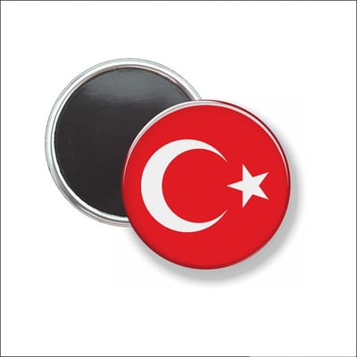 Button Met Magneet 58 MM - Vlag Turkije - NIET VOOR KLEDING