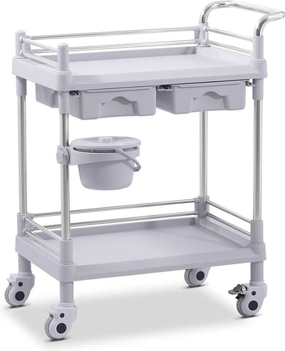 Laboratoriumwagen - 2 planken per 53x38x14 cm - 2 lades - 40 kg - Steinberg Systems