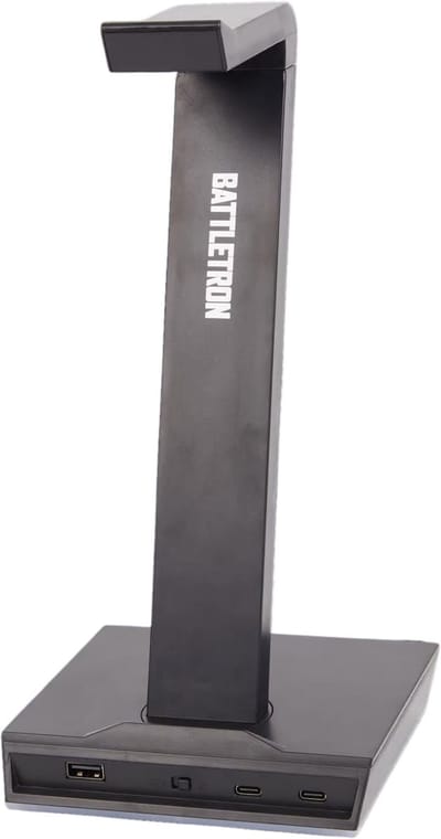 Battletron - koptelefoonstandaard - met USB-A&C poort - RGB led licht